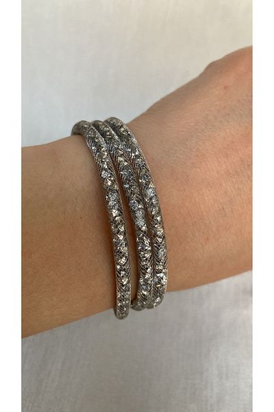 ZRN AKSESUAR Bracelet Silver Color Stone Inside the Bracelet Can Be 3 Times in the Bracelet with Magnetic Stylish Bracelet