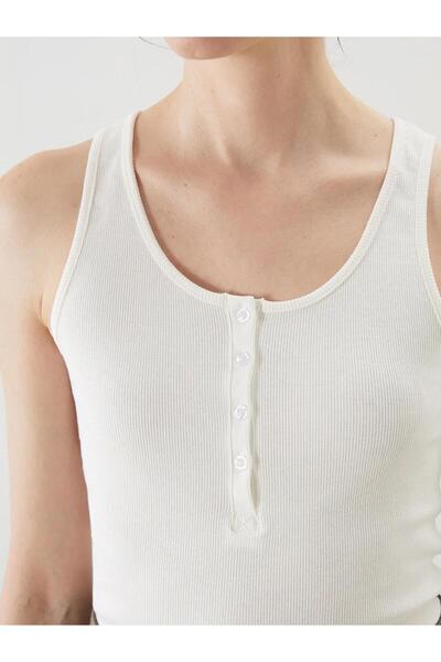 LC Waikiki Lcwaikiki Classic U-Neck Textured Women's Tank Top (S5)