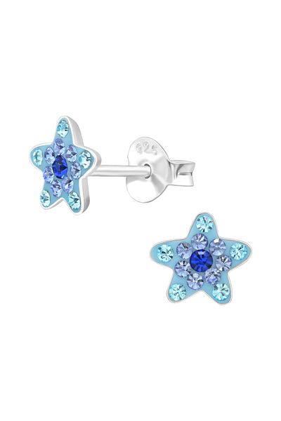Sophia Collection Cercei copii argint 925 model stea de mare cu cristale