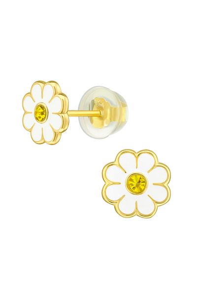 Sophia Collection Children's earrings 925 silver plated with 24K gold, premium model Margareta