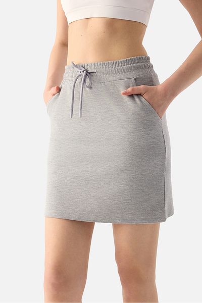 Superstacy Lara Street Style Gray Melange Skirt