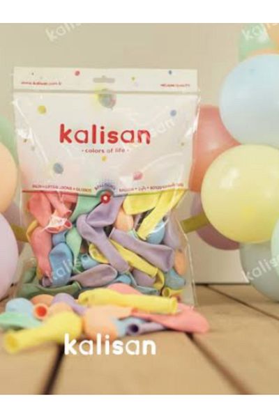 Çemrek Süs Parti Kalisan Makaron Balon 5 Inch Mini Mixed Color Pack of 100
