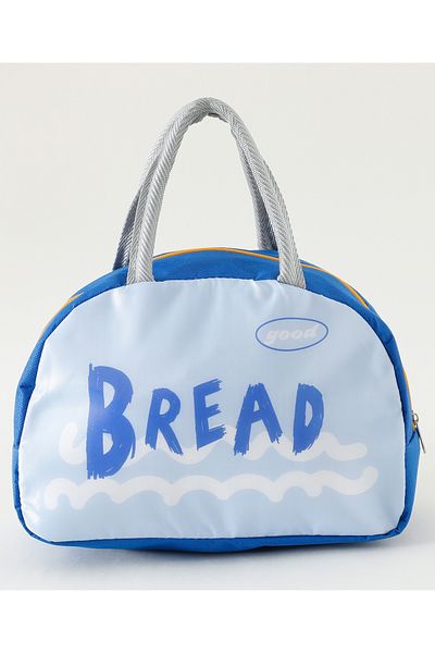 Fab N Funky Bread Themed Lunchbag, Spacious, Lightweight, Easy to Carry, 4 Years+, 27 x 13 x 19 cm - Blue