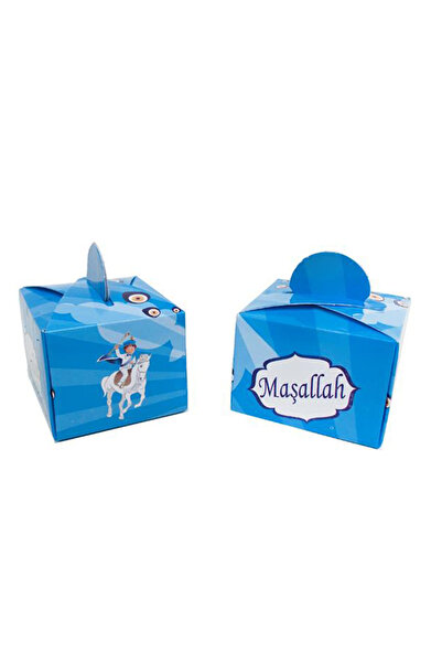 Eminonutoptanci Sünnet İçin Karton Lokumluk Çocuk Atlı Maşaallah (25 Adet)