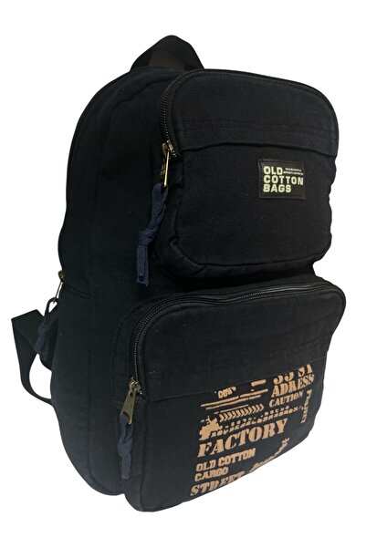 Old Cotton Kaliteli Tek Bölmeli Vintage Disayn Günlük Sırt Gezi Okul Seyahat Çantası Jannie Bag 27 cm x 40 cm