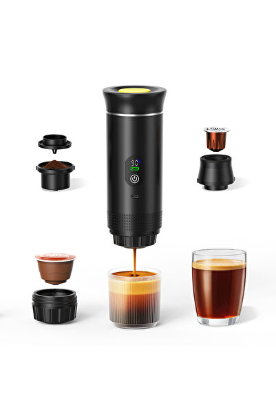 Genel Markalar Taşınabilir Espresso Makinesi Versiyon 2 (Siyah) 20Bar