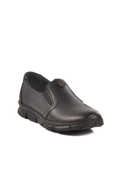 AYAKMOD 609 Z Orthopedic Anatomical Genuine Leather Women's Black Casual Shoes
