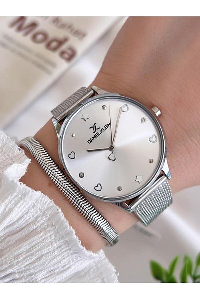 Daniel Klein Steel Cord 3 Atm Water Resistant Special Design Women Wrist Watch+Bracelet Vs.Blkt.0447