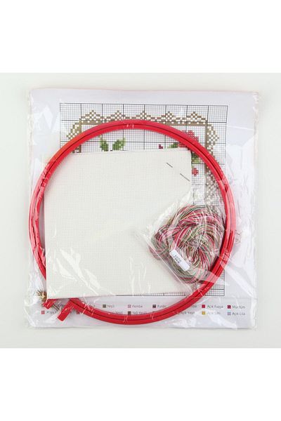 Tuva Pink Lily Cross Stitch Kit 24 cm Diameter