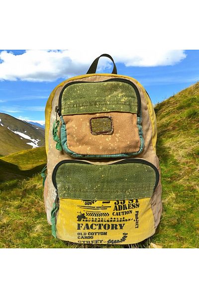 Old Cotton Quality Single Compartment Vintage Design Daily Backpack Travel School Travel Bag Jannie Bag 27 cm X 40 cm