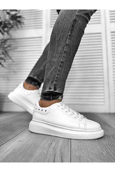 Casual Men's sneakers, made of eco-leather, with studs, mQ, 6626
