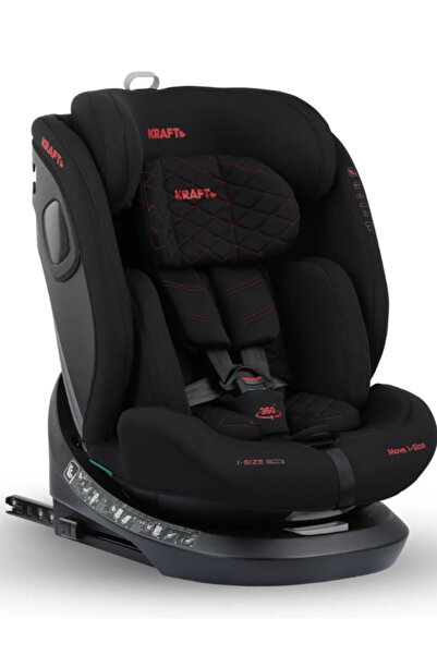 Kraft Move I-Size 360°Dönebilen İsofixli Oto Koltuğu 0-36 Kg Black Red