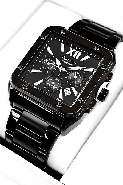 Ferrucci Function Men's Wristwatch Steel Case & Steel Cord Black Zmfer188