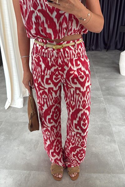 Suziş 100% Cotton Voile Fabric Patterned Bluz Pant Sue 4S115