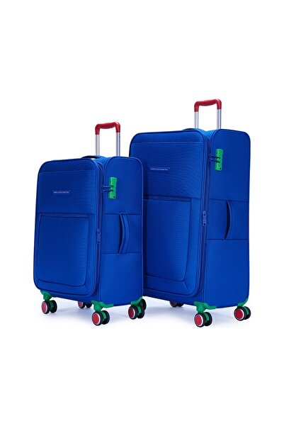 United Colors of Benetton Ultra Hafif Kumaş Büyük Ve Orta Boy 2 Li Valiz Seti