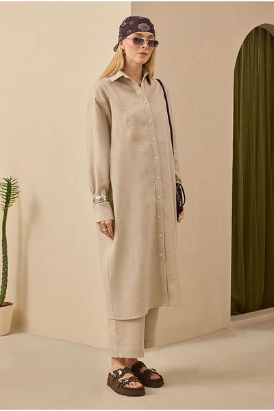 HEQA Raw Linen Long Shirt
