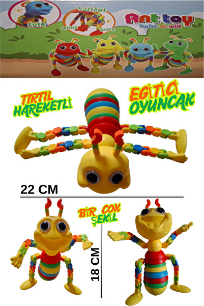 FO Hareketli Tırtıl Egitici Oyuncak ,Bir çok Şekile Girebilen Renkli Tırtıl 1 ADET