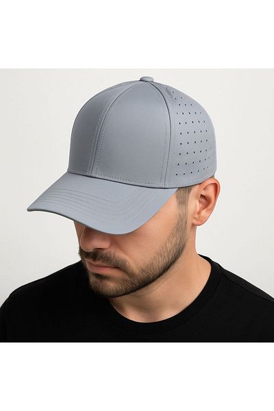 SFCOLLECTION Men's Micro Fabric Perforated Air Permeable Premium Sports Hat-Adjustable