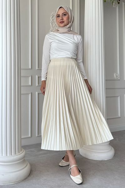 InStyle Πλισέ Πέτρινη Φούστα