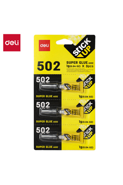 Deli غراء سريع الجفاف EA532، 1 جرام × 3 قطع، شفاف - مثالي للإصلاح السريع وربط...