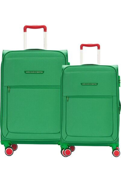 United Colors of Benetton Ultra Hafif Kumaş Büyük Ve Orta Boy 2 Li Valiz Seti...