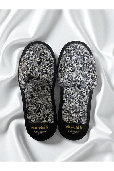 Chochili Unisex Skeleton Open Front House Slippers