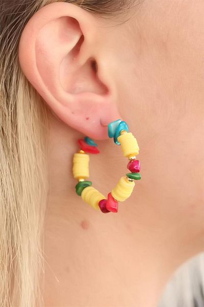 SeyCey.co Yellow Color Beaded Earrings