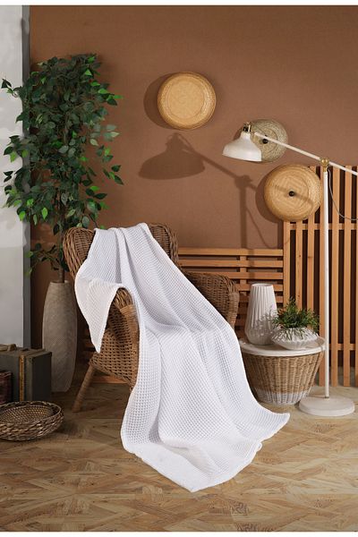 destinyhometex Husă de scaun/fel de televizor cu model alb cu vafe 140x200cm