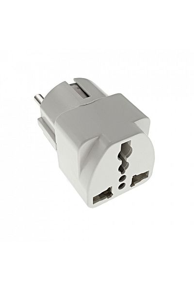 OEM UK To Europe Plug Adapter, White - Simple Conversion Without Voltage Transformation, 240v/16a