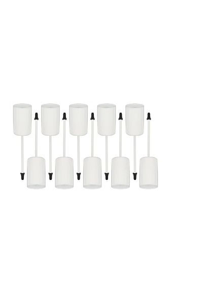 OEM Set 10 suporturi pentru lumanari, 10 x 2.5 cm, metal, alb
