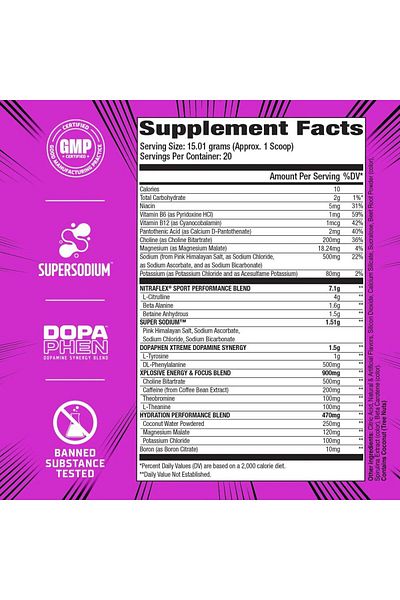 GAT SPORT Nitraflex, Extreme Sport, Pre Workout, 300g, Grape Cotton Candy, 20 Servings