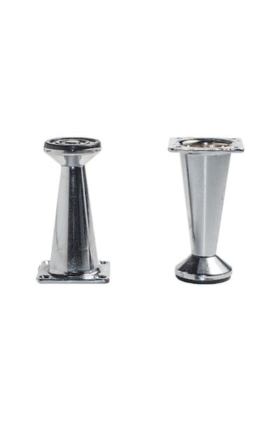 OEM Picior de mobilă metalic conic reglabil, H=100 mm, finisaj cromat
