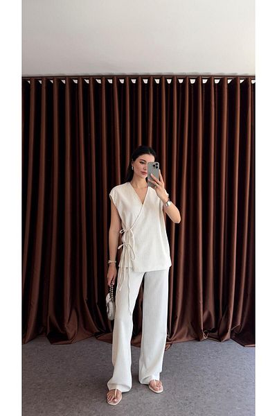 HAZELANNA Sequin Ecru Set