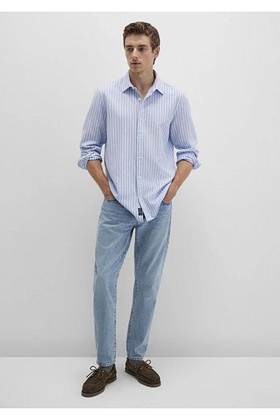 Mavi Men's Blue M0211693-90912 Striped Shirt