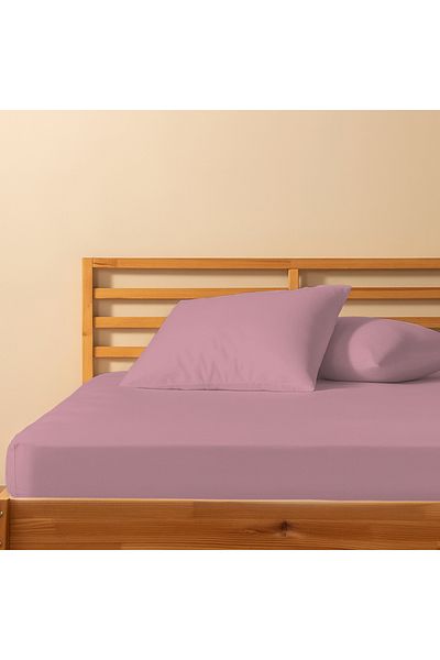 Lief Home 100% Cotton Single Fitted Sheet 120X200+30 |   50X70 Pillow Case (1 Piece)