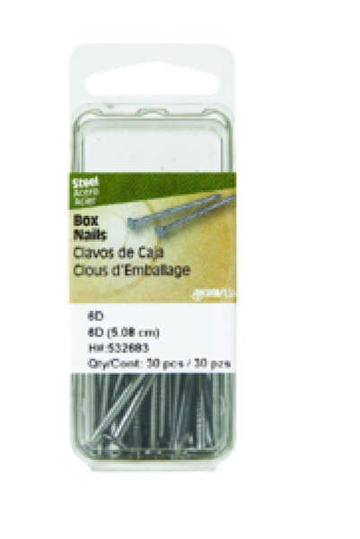 HILLMAN 30 قطعة من مسامير صندوقية مسطحة ذات ساق رفيعة ناعمة من الفولاذ اللامع...