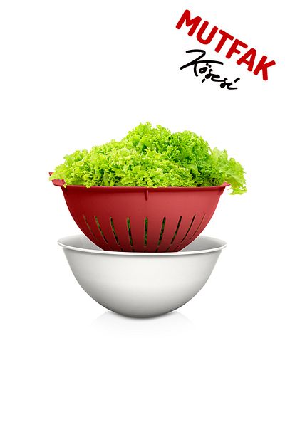 Mutfak Köşesi Handy Bowl Strainer Set 3 Lt - Multi-Purpose Bowl Strainer Red