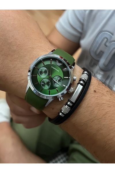 Choppers New Season Silicone Cord Green Color Men's Watch Watch Gift Father's Day Gift
