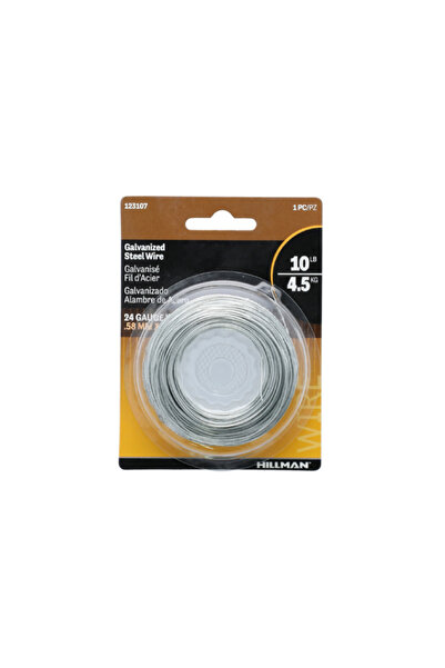 HILLMAN سلك فولاذي مجلفن فضي مقاس 24 بطول 250 قدمًا
