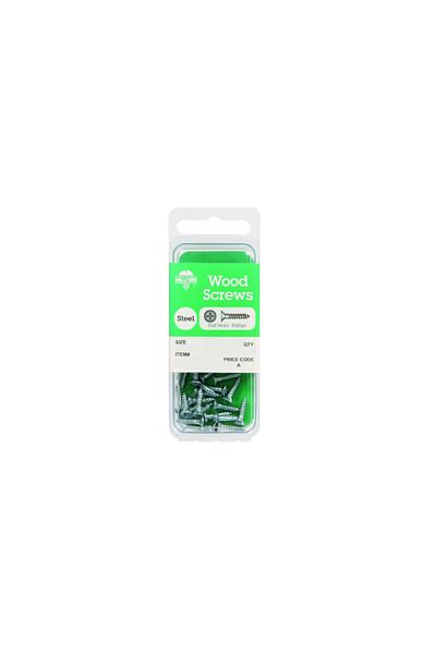 HILLMAN 20-Piece Flat Head Phillips Wood Screws Silver 8 x 1inch