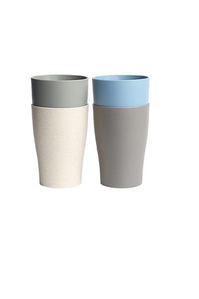 OEM Set of 4 Shopwithgreen glasses, 12.4 x 7.6 cm, 400 ml, PP, multicolor
