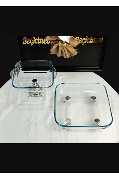 SEÇKİNEV Diamond 2 Parça Gümüş Ayaklı Sunum Set
