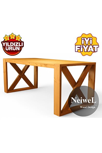 Neiwel Velmar Doğal Ahşap Yemek Masası-80-100