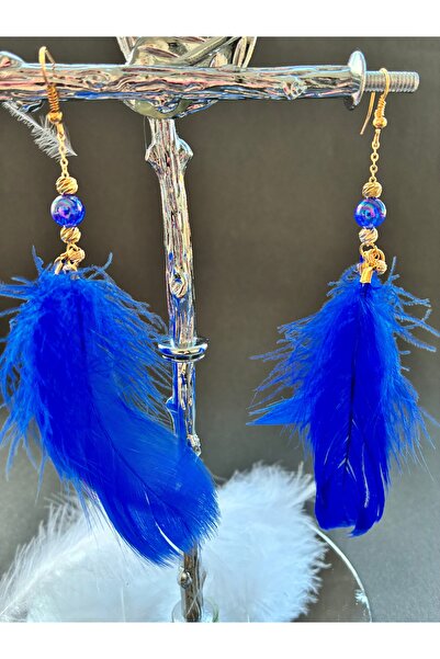 Nevgiss Aksesuar Kuş Tüylü Altın Kaplama Malzemeli Kararmaz Küpe Çift Mezuniyet, Party, Düğün, Nişan ve Özel Günler