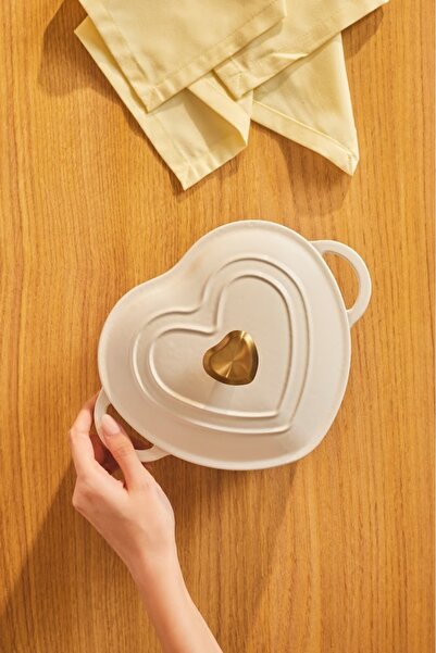 Karaca Iron Cast Enameled White Pot - 1.9 Lt