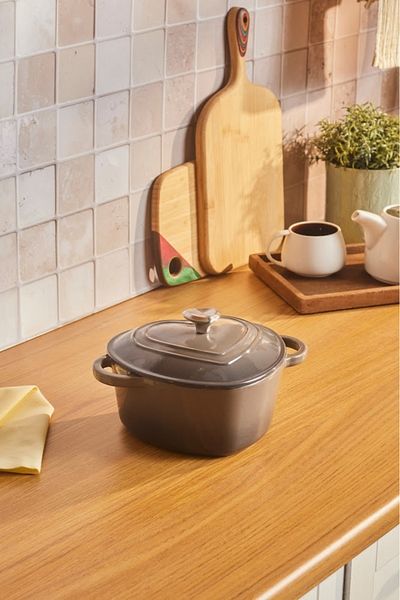 Karaca Love Iron Cast Enameled Pot Gray 1.9 Lt