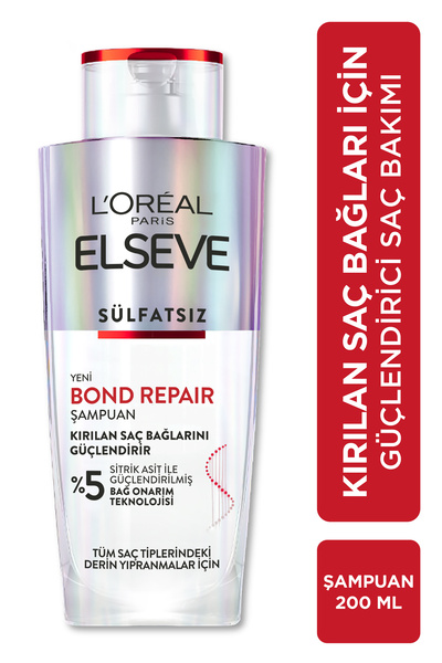 ELSEVE Bond Repair Tüm Yıpranmalar Için Saç Bağlarını Güçlendirici Şampuan 200ml