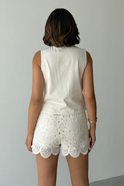 Trendyol Collection Beige Crochet Tie Detail Woven Blouse Vest Twoss25Bz00580