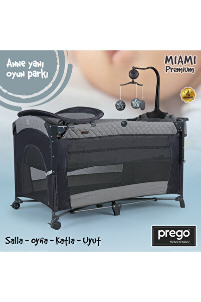 Prego Miami Premium Dönenceli Anne Yanı Oyun Parkı 70x120 cm 8040