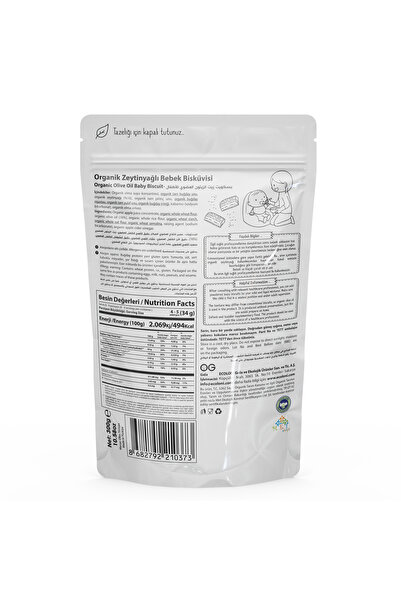 OG natural Organik Bebek Bisküvisi 300 gr 6 Ay